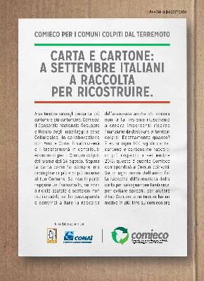 CARTA E CARTONE: a Settembre italiani a raccolta per RICOSTRUIRE .